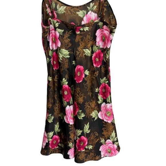 Sophia Delicates Lingerie Slip Dress Medium Bold Pink Roses Sexy Grunge Mob Wife - Picture 6 of 9
